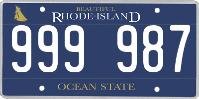 RI license plate 999987