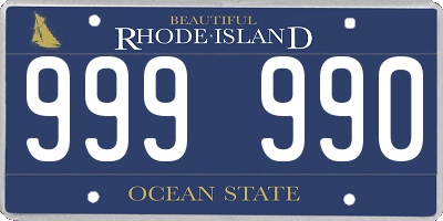 RI license plate 999990