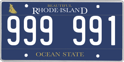 RI license plate 999991