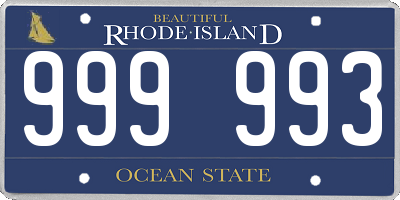 RI license plate 999993