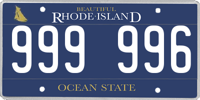 RI license plate 999996