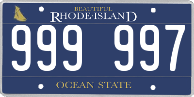 RI license plate 999997