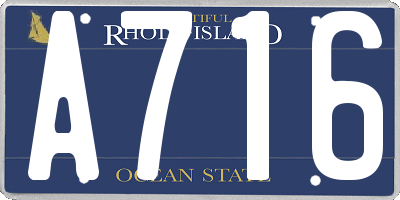 RI license plate A716