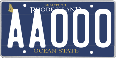 RI license plate AA000