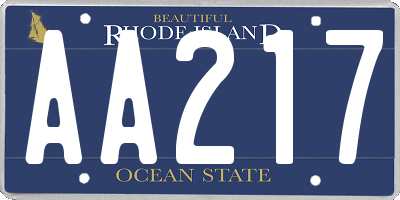 RI license plate AA217