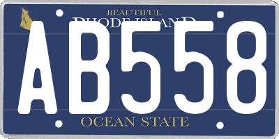 RI license plate AB558