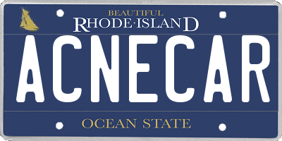 RI license plate ACNECAR