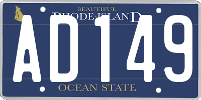 RI license plate AD149