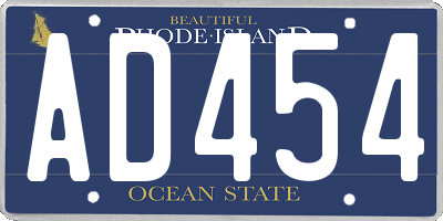 RI license plate AD454