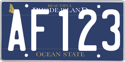 RI license plate AF123