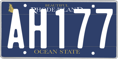 RI license plate AH177