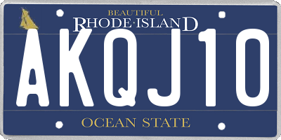 RI license plate AKQJ10