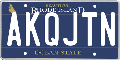 RI license plate AKQJTN