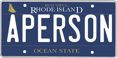 RI license plate APERSON