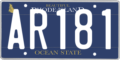 RI license plate AR181