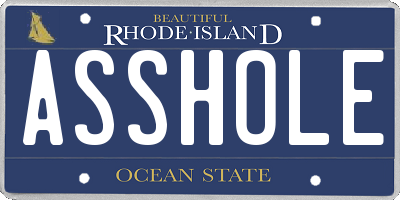 RI license plate ASSHOLE