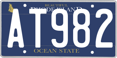 RI license plate AT982