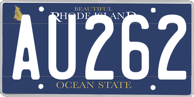 RI license plate AU262