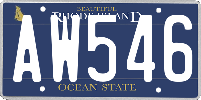 RI license plate AW546