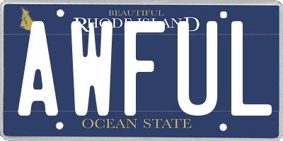 RI license plate AWFUL