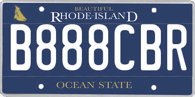 RI license plate B888CBR