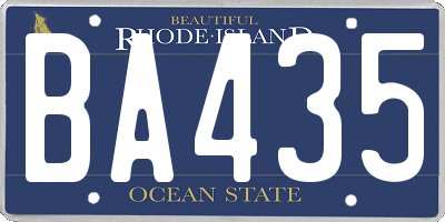 RI license plate BA435