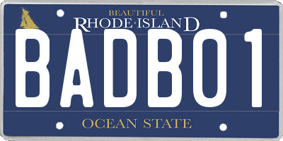 RI license plate BADB01