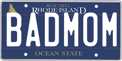 RI license plate BADMOM
