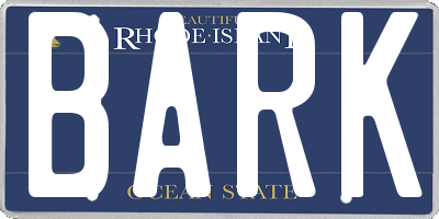 RI license plate BARK