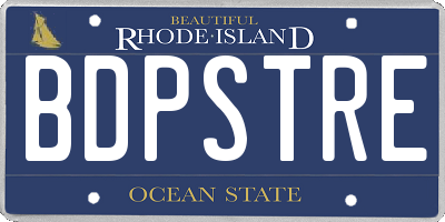 RI license plate BDPSTRE