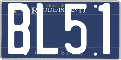 RI license plate BL51