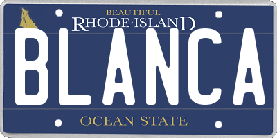 RI license plate BLANCA