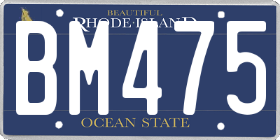 RI license plate BM475