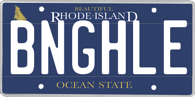 RI license plate BNGHLE