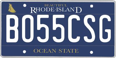 RI license plate BO55CSG