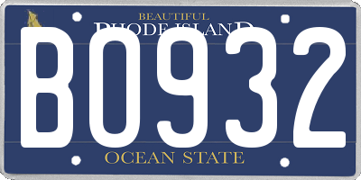 RI license plate BO932