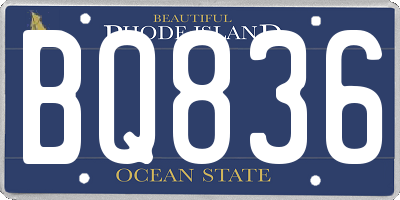 RI license plate BQ836