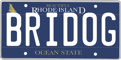 RI license plate BRID0G