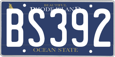 RI license plate BS392