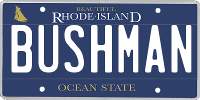 RI license plate BUSHMAN