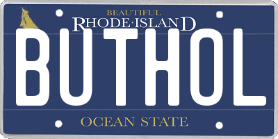 RI license plate BUTHOL