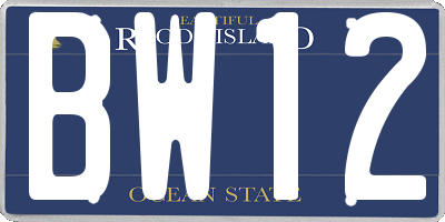 RI license plate BW12