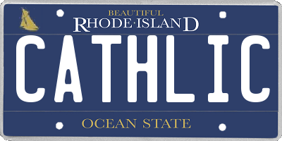 RI license plate CATHLIC