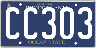 RI license plate CC303