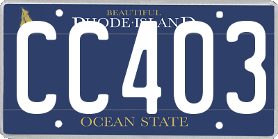 RI license plate CC403