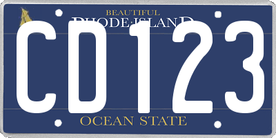 RI license plate CD123