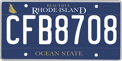 RI license plate CFB8708