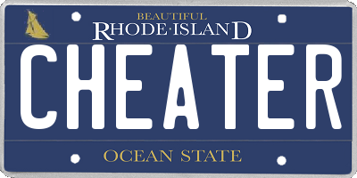 RI license plate CHEATER