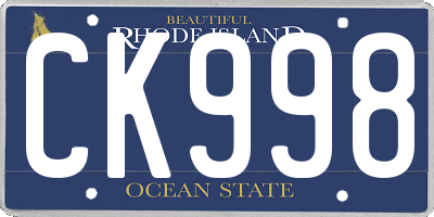 RI license plate CK998