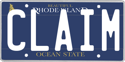 RI license plate CLAIM